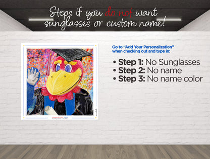 KU Personalized Kansas Jayhawks Graduation Canvas Print: Student Art Gift