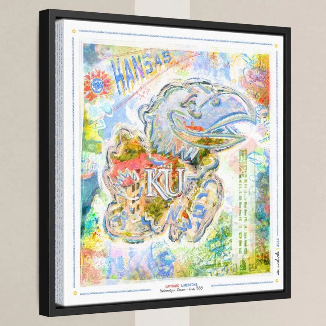 KU Jayhawk Campus Art: Kansas Limestone Architecture Canvas Print
