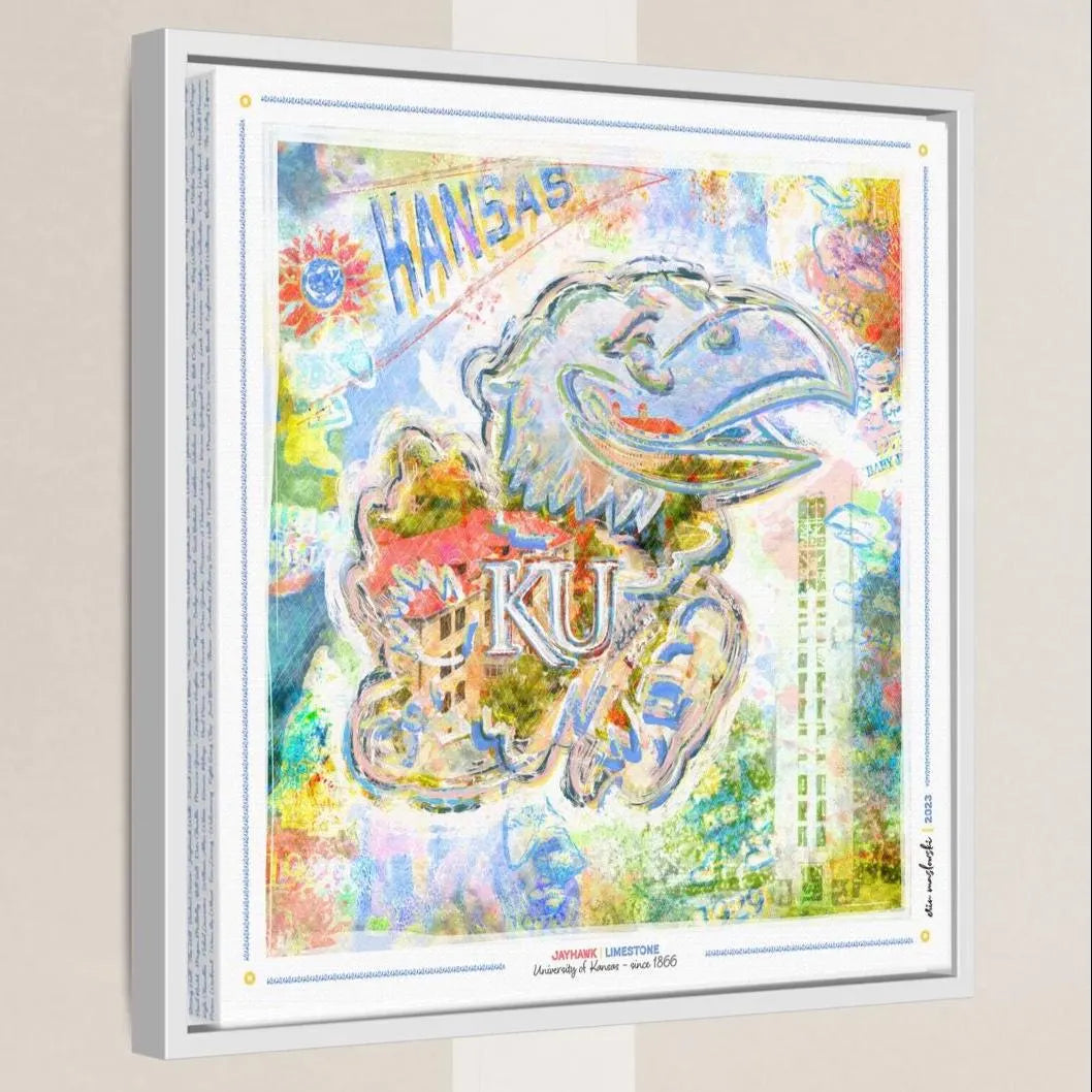 KU Jayhawk Campus Art: Kansas Limestone Architecture Canvas Print