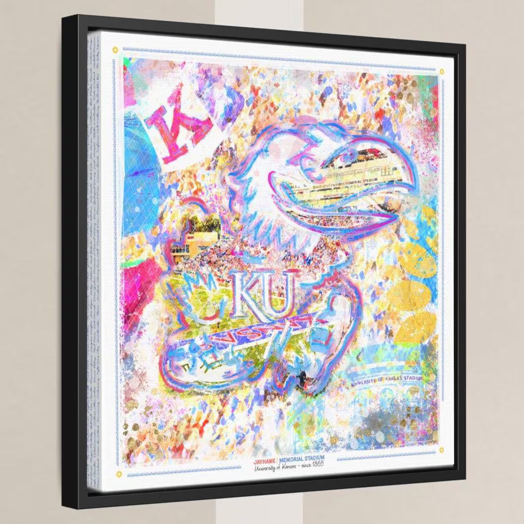 KU Jayhawk Art: Kansas Memorial Stadium Canvas Print