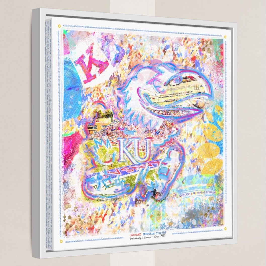 KU Jayhawk Art: Kansas Memorial Stadium Canvas Print