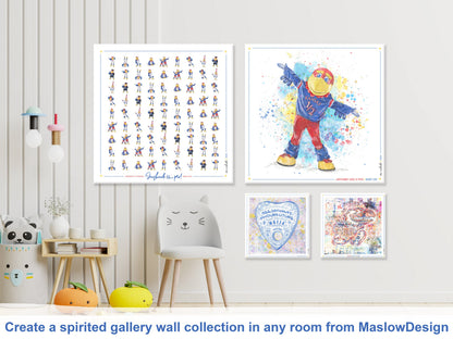 KU Kansas Jayhawks Pattern Art: KU Gift, Graduation Canvas
