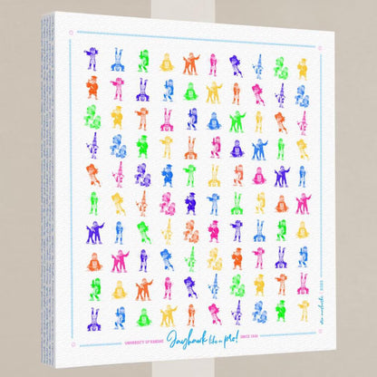 KU Jayhawk Pattern Art: Kansas Bright Canvas Print