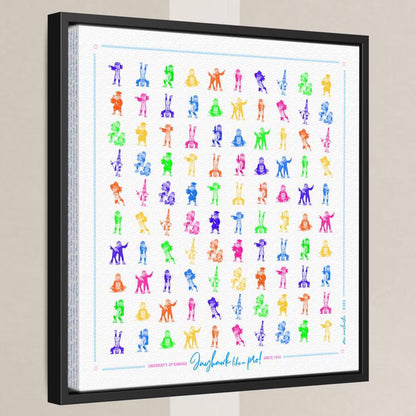 KU Jayhawk Pattern Art: Kansas Bright Canvas Print