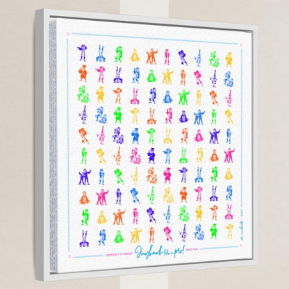 KU Jayhawk Pattern Art: Kansas Bright Canvas Print