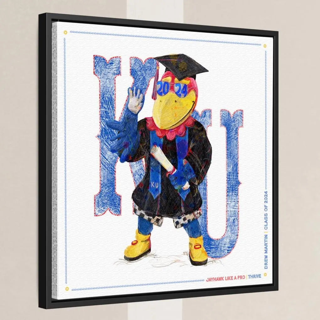 KU Personalized Jayhawk Wall Art: Graduation Canvas Print