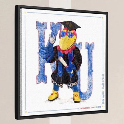 KU Personalized Jayhawk Wall Art: Graduation Canvas Print