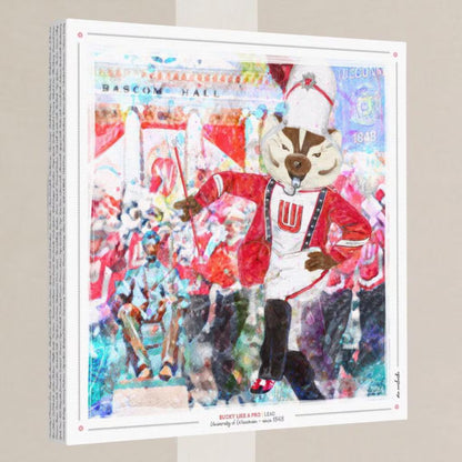 UW Bucky Badger Drum Major Art: Wisconsin Band Lead Bascom Hall Parade Canvas Print