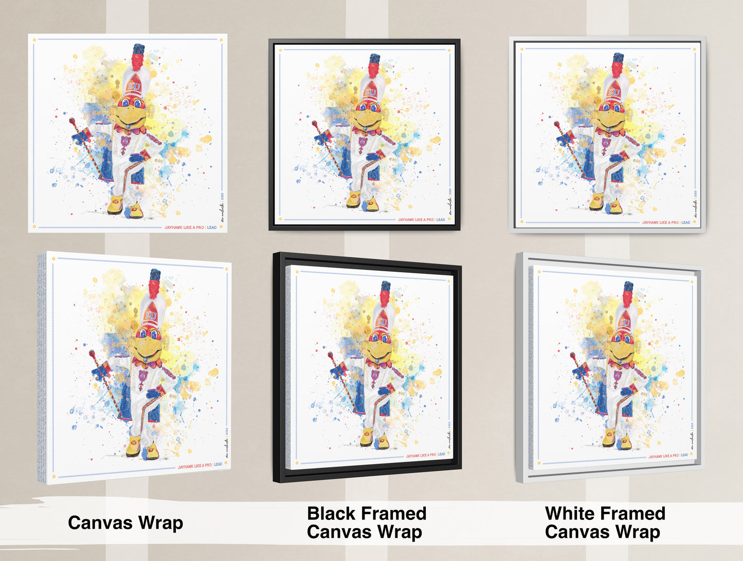 KU Jayhawk Lead Band Art: University of Kansas Canvas Print