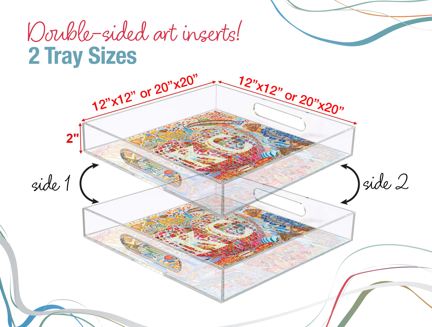 Heart of Kansas City Acrylic Tray | Chiefs | Double-Sided Art Insert