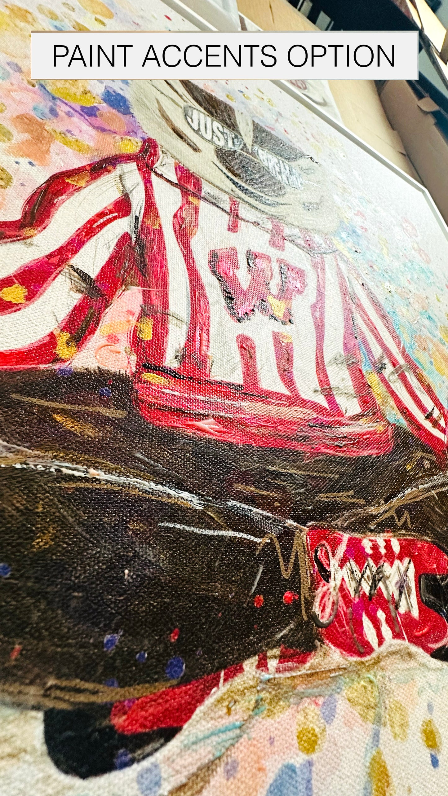 UW Bucky Badger Just Breathe Art: Wisconsin Splatter Paint Canvas Print