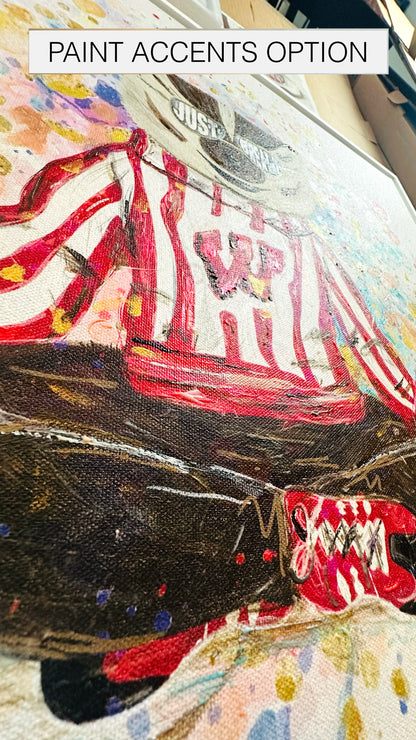 UW Bucky Badger Just Breathe Art: Wisconsin Splatter Paint Canvas Print