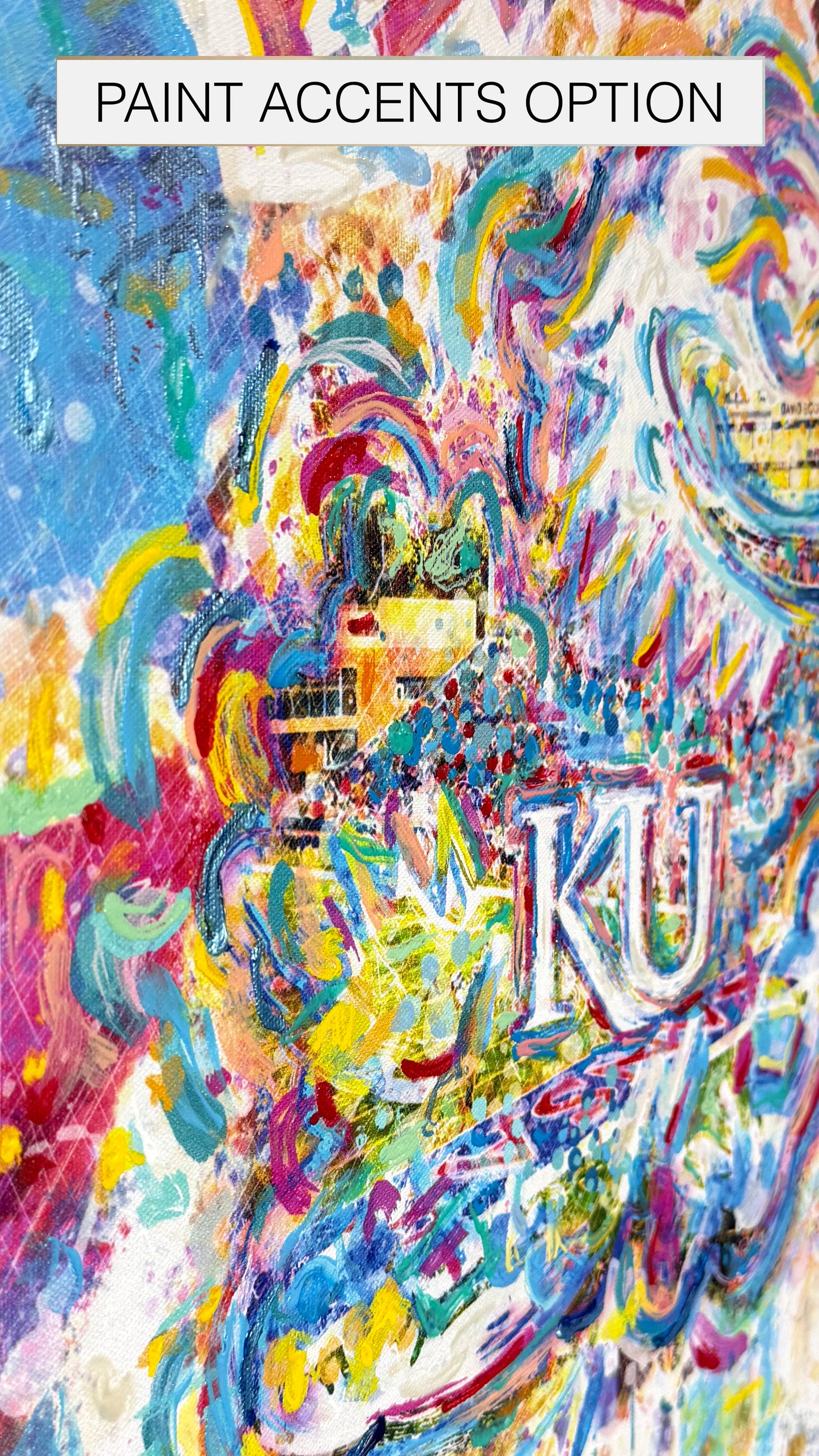 KU Jayhawk Art: Kansas Memorial Stadium Canvas Print