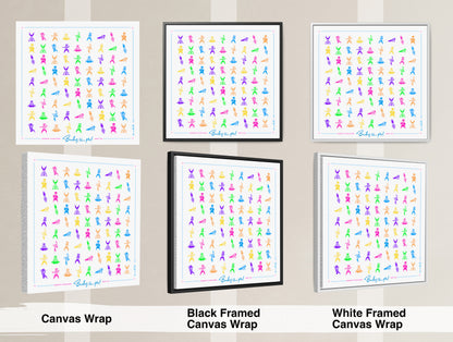UW Bucky Pattern Bright Art: Wisconsin Canvas Print