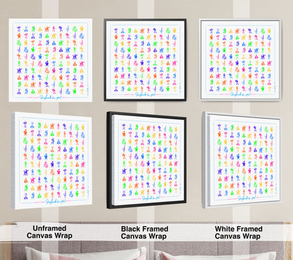 KU Jayhawk Pattern Art: Kansas Bright Canvas Print