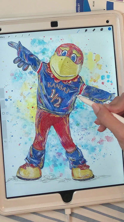 KU Jayhawk Baby Jay Art: University of Kansas Canvas Print