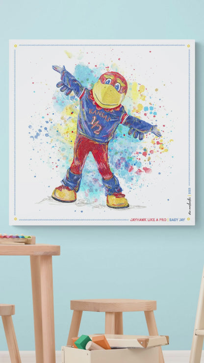 KU Jayhawk Baby Jay Art: University of Kansas Canvas Print