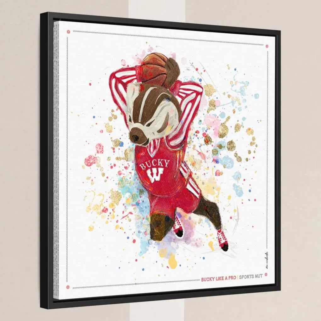 UW Bucky Badger Basketball Art: Wisconsin Sports Nut Canvas Print