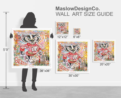 UW Personalized Bucky Badger Graduation Canvas Print