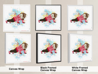 UW Bucky Badger Push-Ups Art: University of Wisconsin Strong Splatter Canvas Print