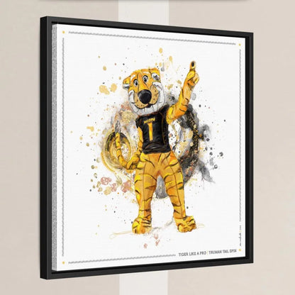 MU Mizzou Truman the Tiger Tail Art: University of Missouri Splatter Paint Canvas Print