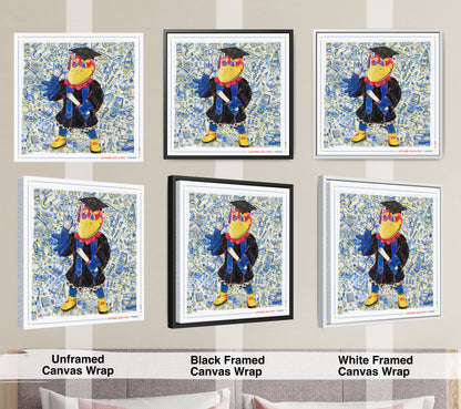 KU Jayhawk Thrive Art: University of Kansas Graduation Sketches Canvas Print