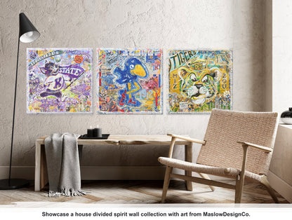 MU Vintage Mizzou Truman Tiger Art: Faurot Field Missouri Canvas Print