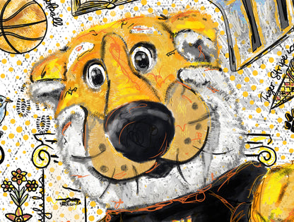 MU Mizzou Truman Tiger Tail Spin Line Art: University of Missouri Canvas Print