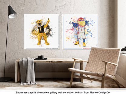 MU Mizzou Truman the Tiger Tail Art: University of Missouri Splatter Paint Canvas Print
