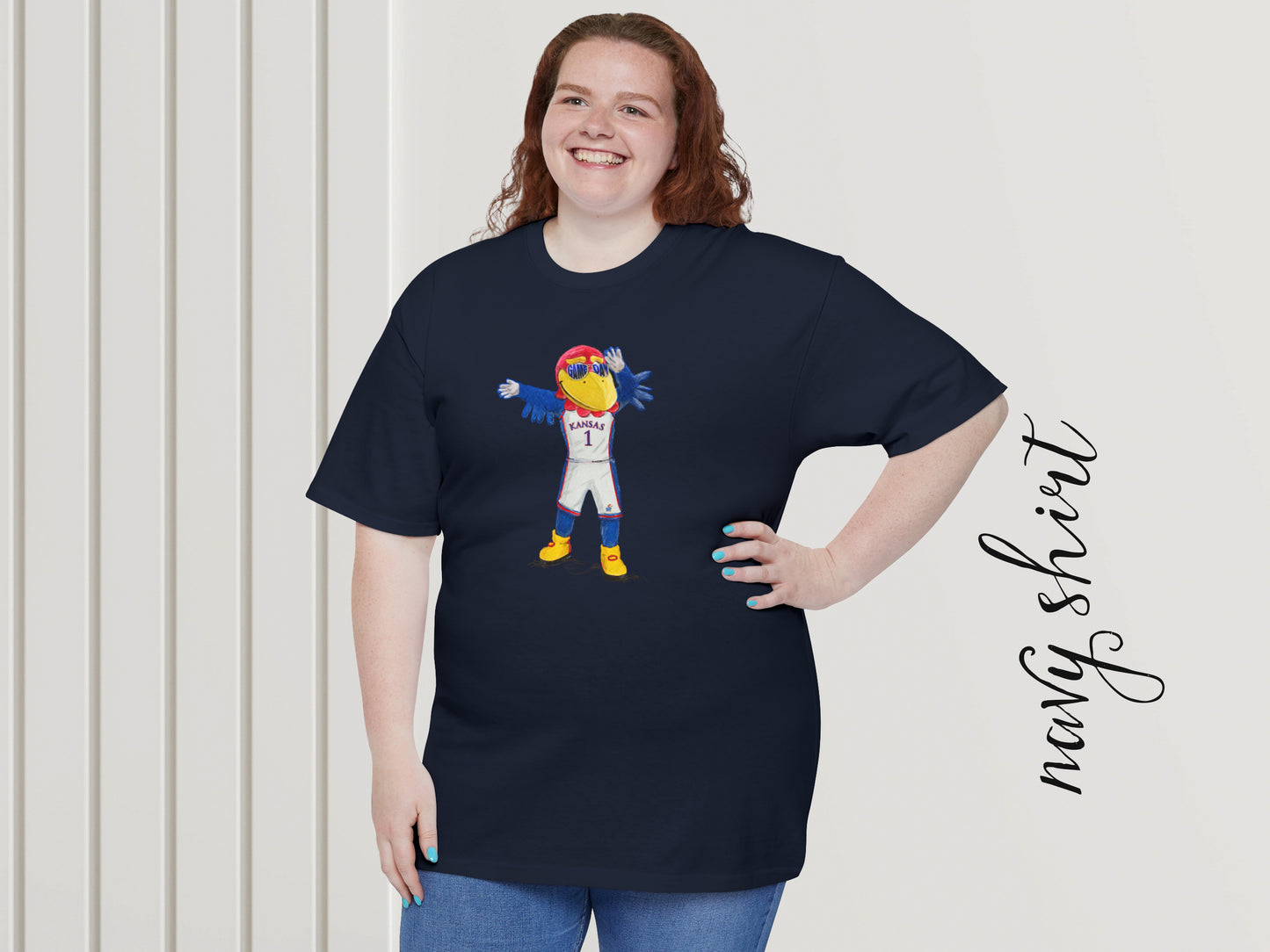 Tall Unisex Kansas Game Day Jayhawks Tee | Wave the Wheat | Ultra Cotton® | Tees | Men | Women | Kansas | Illustration