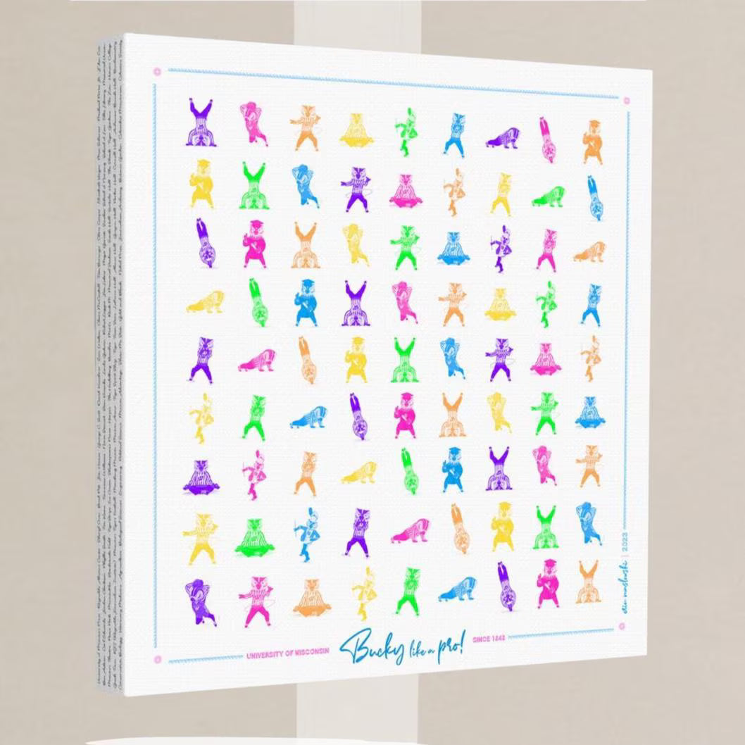 UW Bucky Pattern Bright Art: Wisconsin Canvas Print