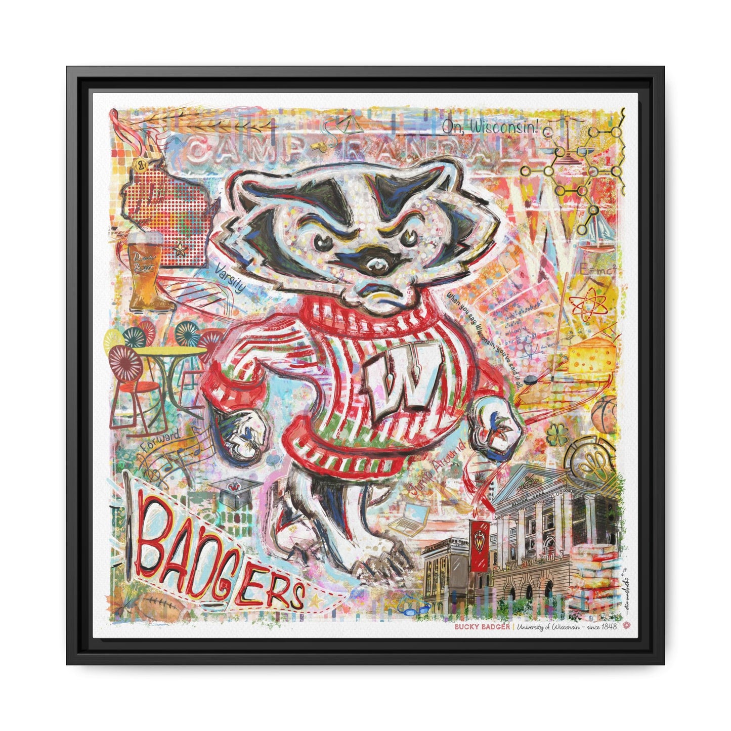 UW Bucky Badger Campus Art: Wisconsin Camp Randall Canvas Print