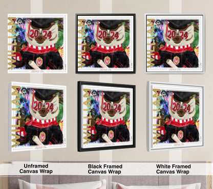 UW Personalized Bucky Badger Graduation Canvas Print