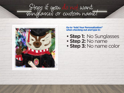 UW Personalized Bucky Badger Graduation Canvas Print