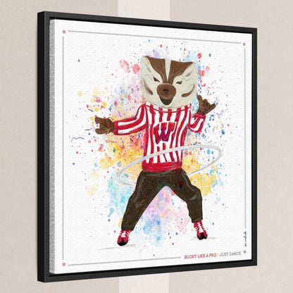 UW Bucky Badger Just Dance Art: Wisconsin Hula Hoop Canvas Print