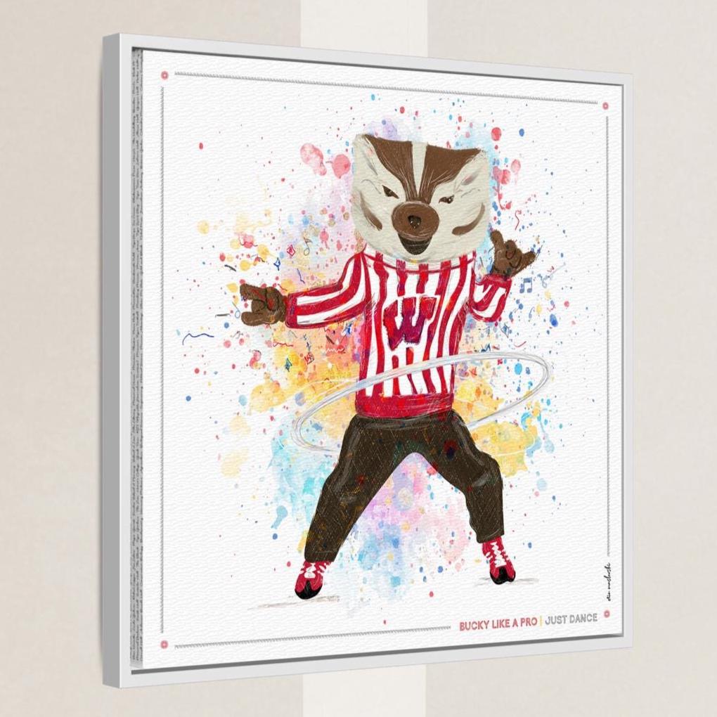 UW Bucky Badger Just Dance Art: Wisconsin Hula Hoop Canvas Print
