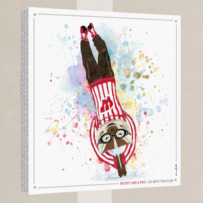 UW Bucky Badger Go with the Flow Art: Wisconsin Diving Canvas Print