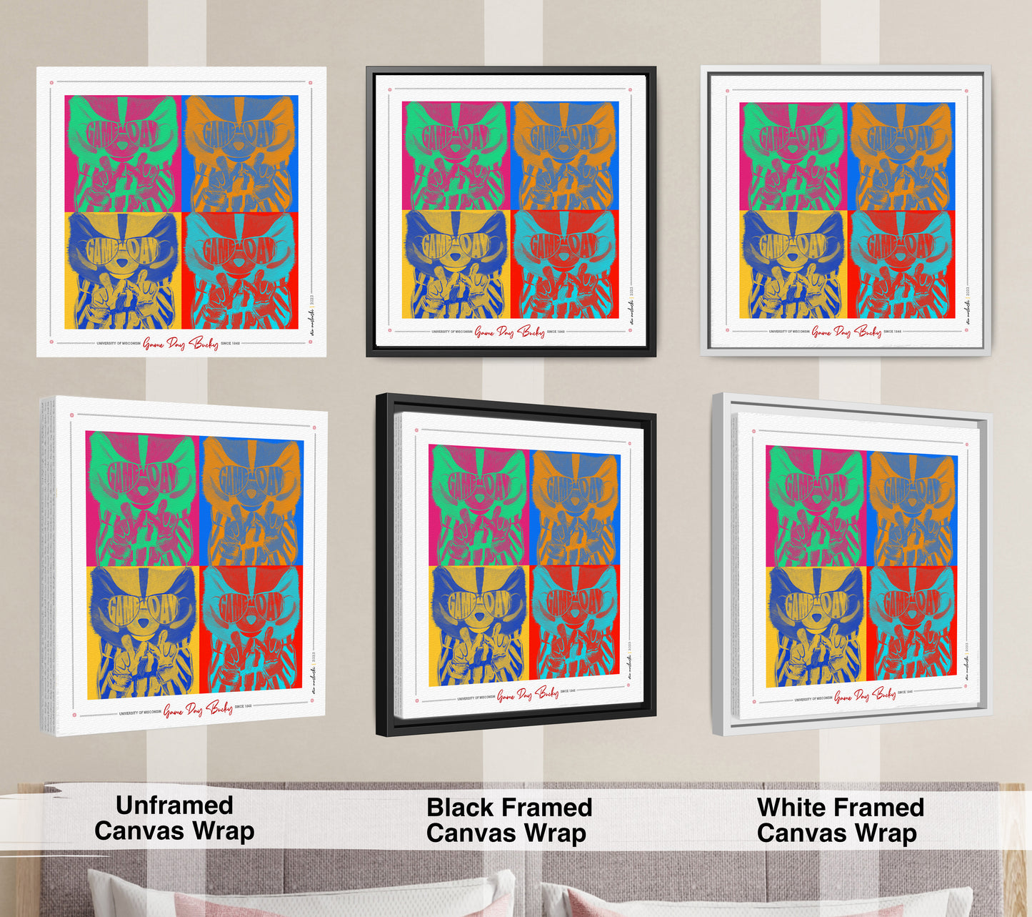 UW Game Day Pop Art : Wisconsin Canvas Print