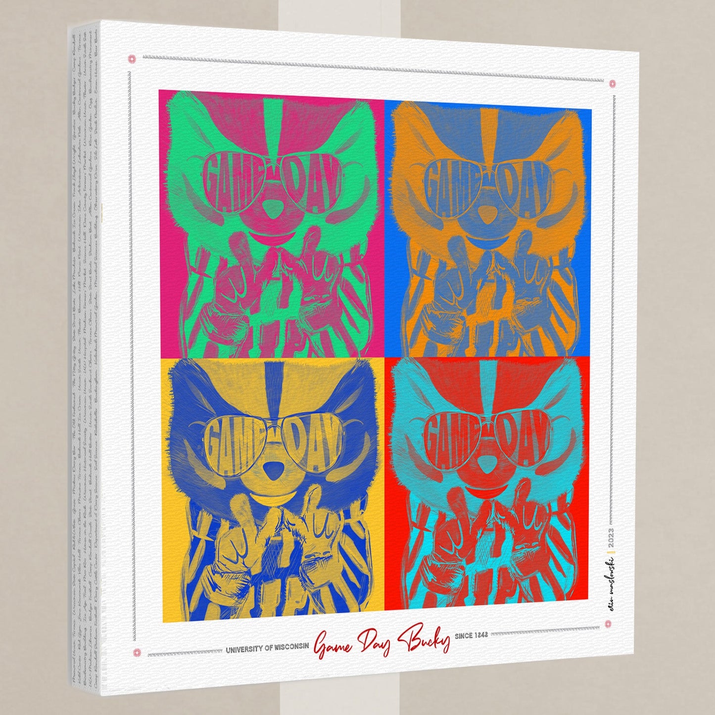 UW Game Day Pop Art : Wisconsin Canvas Print