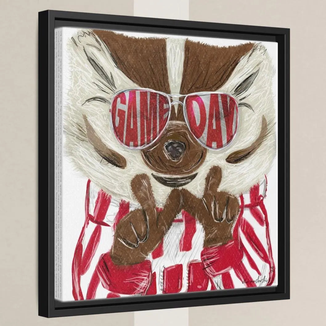 UW Bucky Badger Game Day Art: Wisconsin "Throw the W" Canvas Print