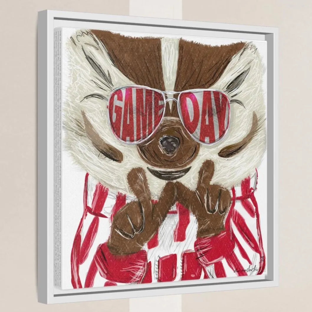 UW Bucky Badger Game Day Art: Wisconsin "Throw the W" Canvas Print