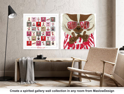 UW Bucky Badger Game Day Art: Wisconsin "Throw the W" Canvas Print