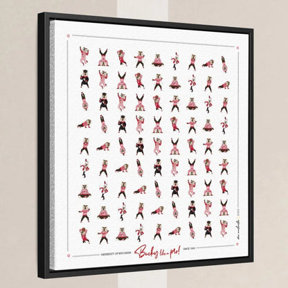Bucky Badger Pattern Art: Wisconsin Mascot Moves Canvas Print