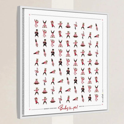 Bucky Badger Pattern Art: Wisconsin Mascot Moves Canvas Print