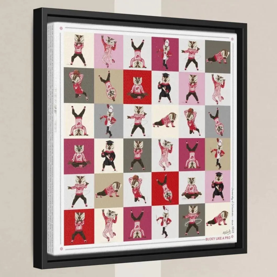 UW Bucky Badger Pop Art Mascot Moves: Wisconsin Canvas Print