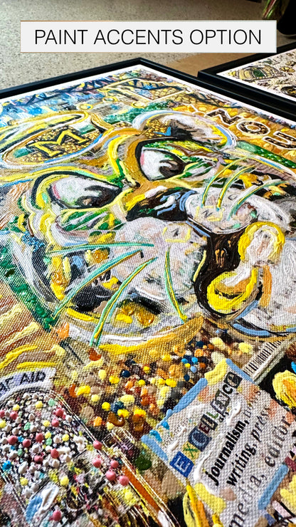 MU Vintage Mizzou Truman Tiger Art: Faurot Field Missouri Canvas Print