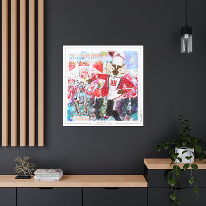 UW Bucky Badger Drum Major Art: Wisconsin Band Lead Bascom Hall Parade Canvas Print