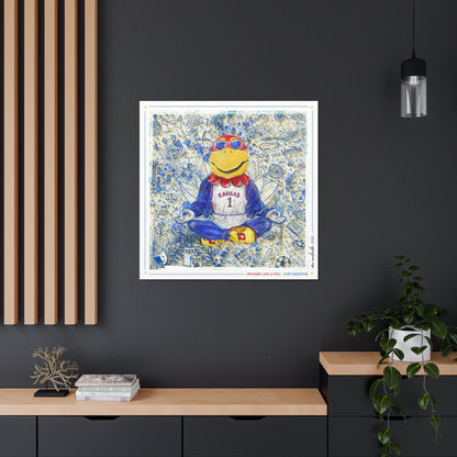 KU Jayhawk Just Breathe Art: University of Kansas Sketches Canvas Print