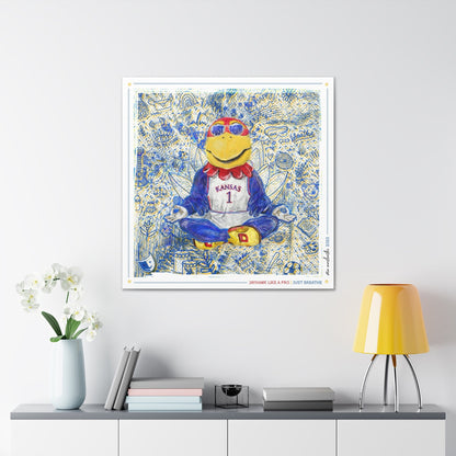 KU Jayhawk Just Breathe Art: University of Kansas Sketches Canvas Print
