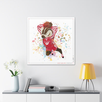 UW Bucky Badger Basketball Art: Wisconsin Sports Nut Canvas Print
